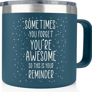 Sometimes You Forget Your Awesome Green 14oz Hot Cold Metal Coffee Mug with Lid